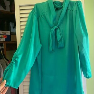 Elementz silky turquoise blouse size large